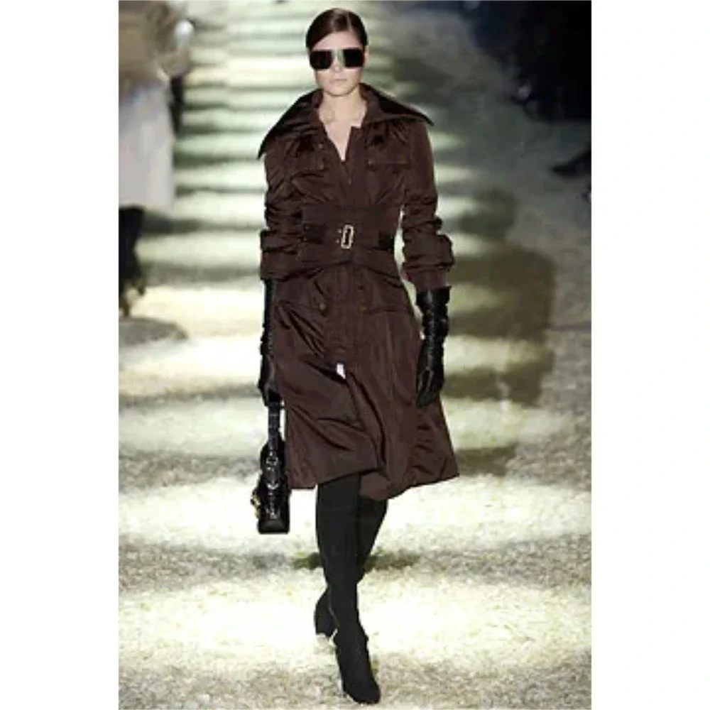 Gucci Tom Ford Fall 2003 Runway Black Suede OTK Thigh High Boots‎ 36